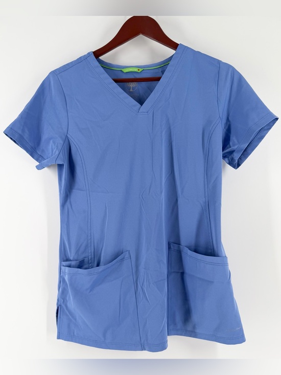 healing hands Tops - HH Works Size Small Monica V-Neck Scrub Top Blue Princess Seams Medical Uniform